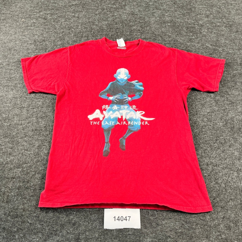 Nickelodeon Avatar The Last Airbender Shirt Mens M Red Excellent Aang Graphic